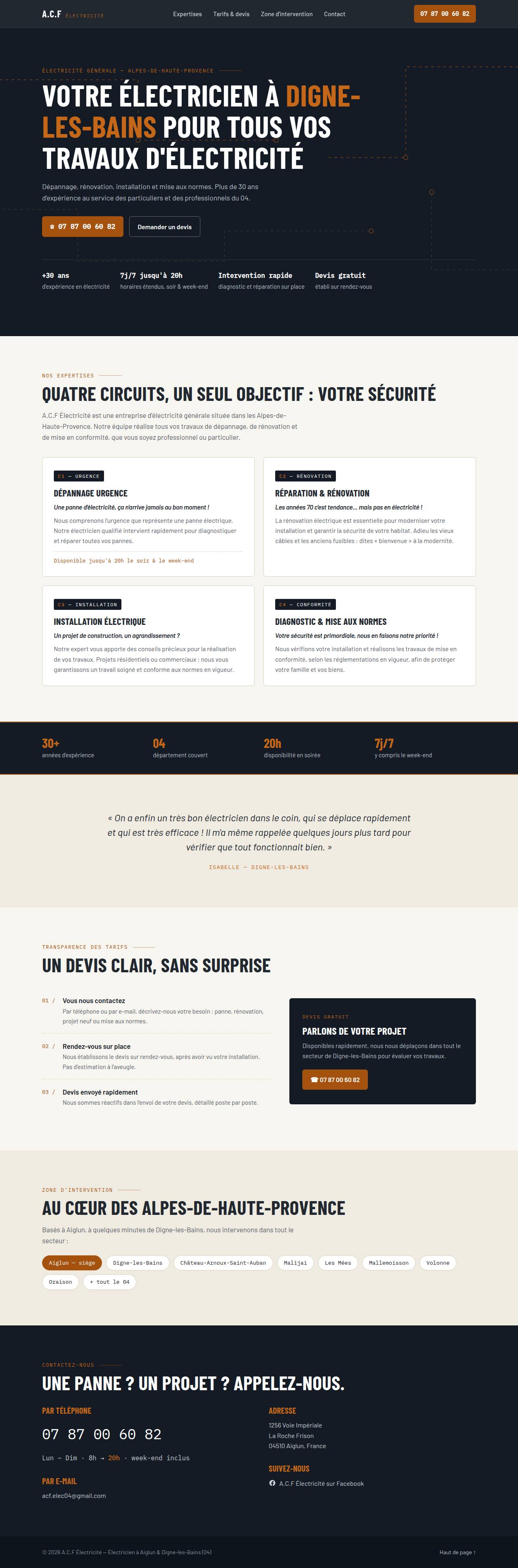 Site internet ACF créé par Scalance