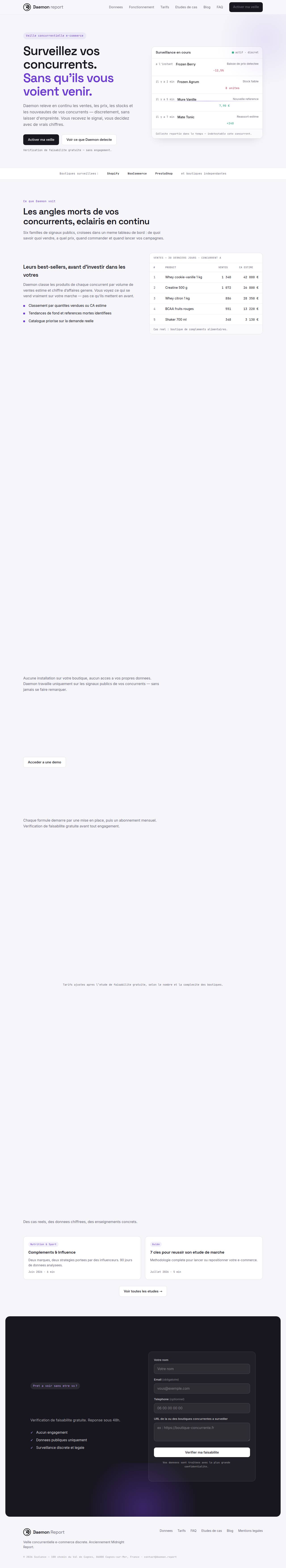 Site internet Daemon Report créé par Scalance