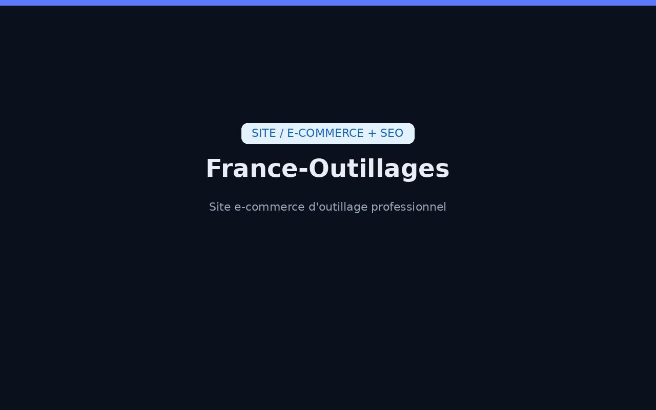 Site internet France-Outillages créé par Scalance