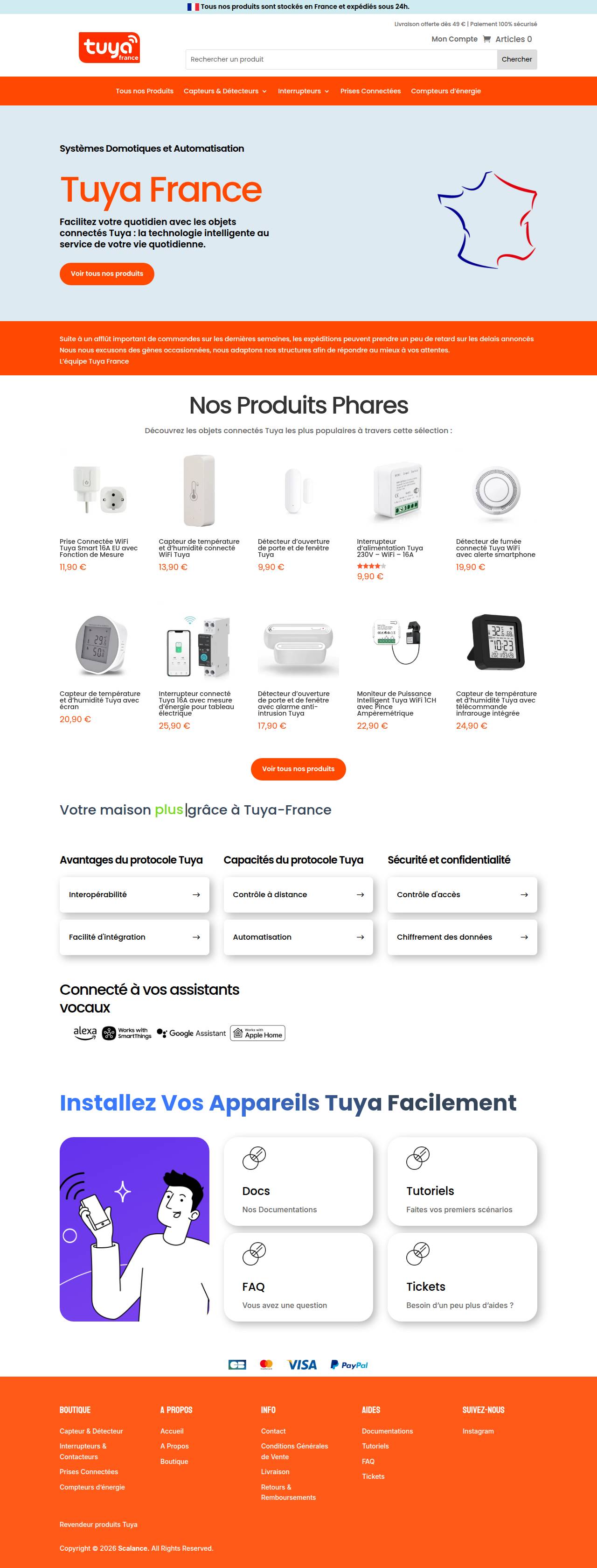 Site internet Tuya-France créé par Scalance